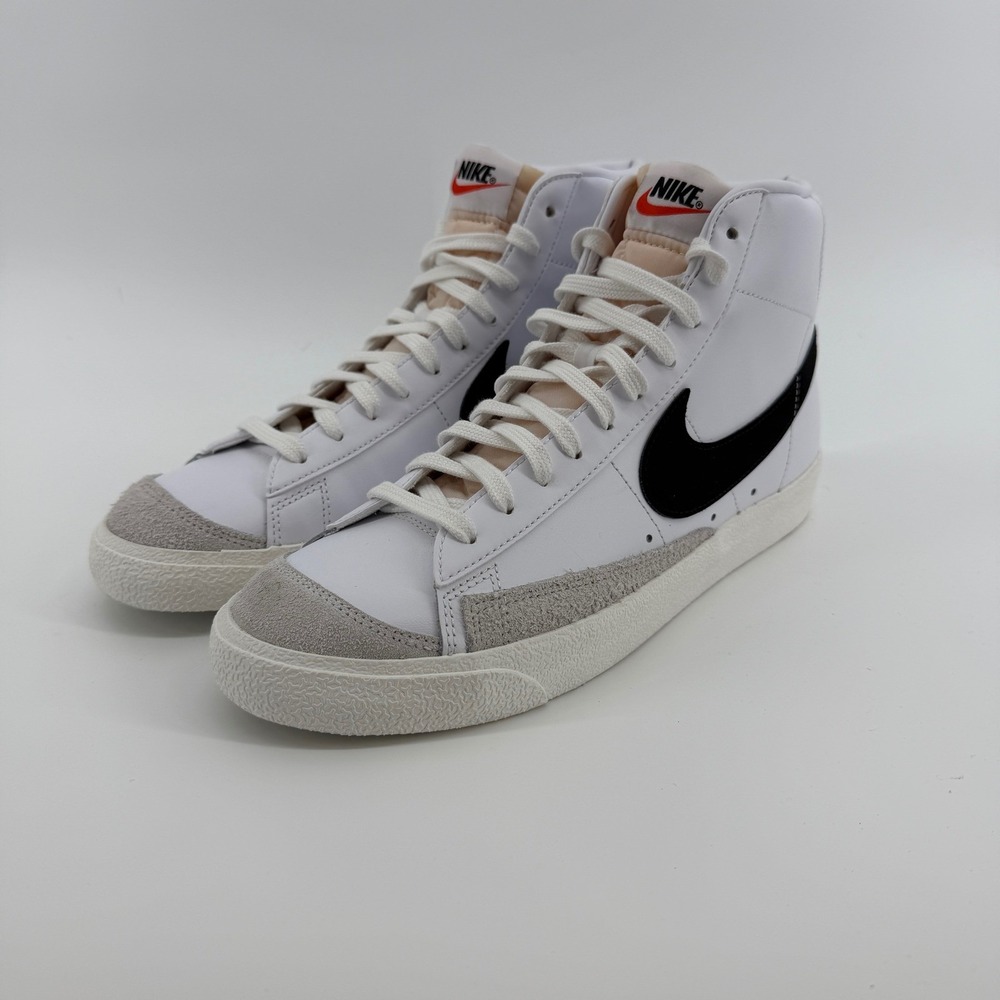 Nike Blazer Mid 77 Vintage Mens 11.5 White Black BQ6806-100 High Top Sneakers